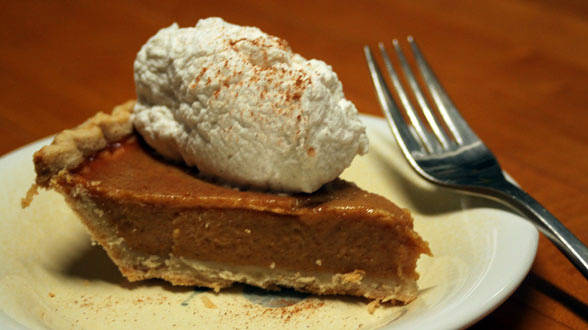 Pumpkin Pie with Almond Spiced Whipped Cream