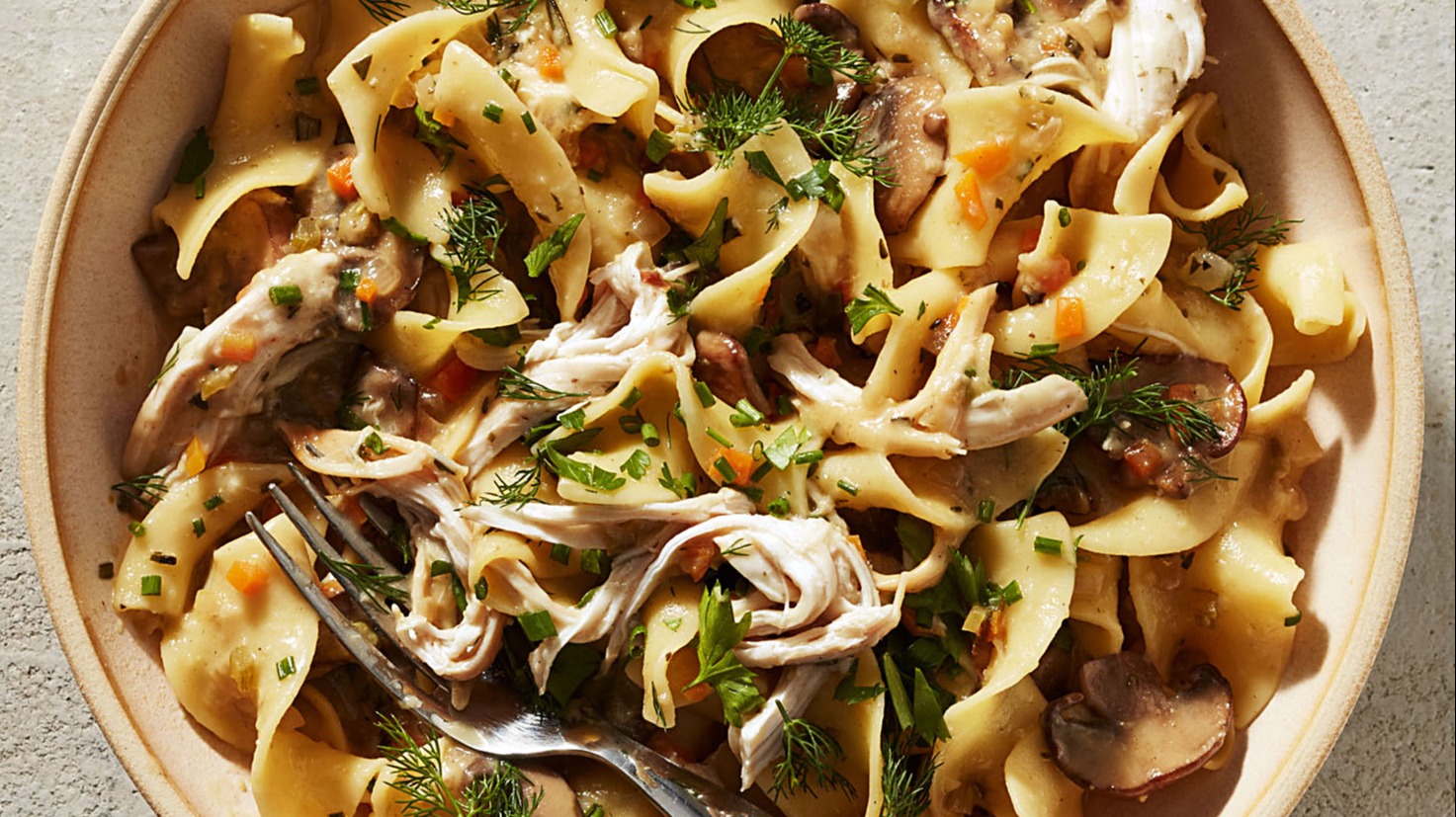 Creamy Chicken & Mushroom Egg Noodles image