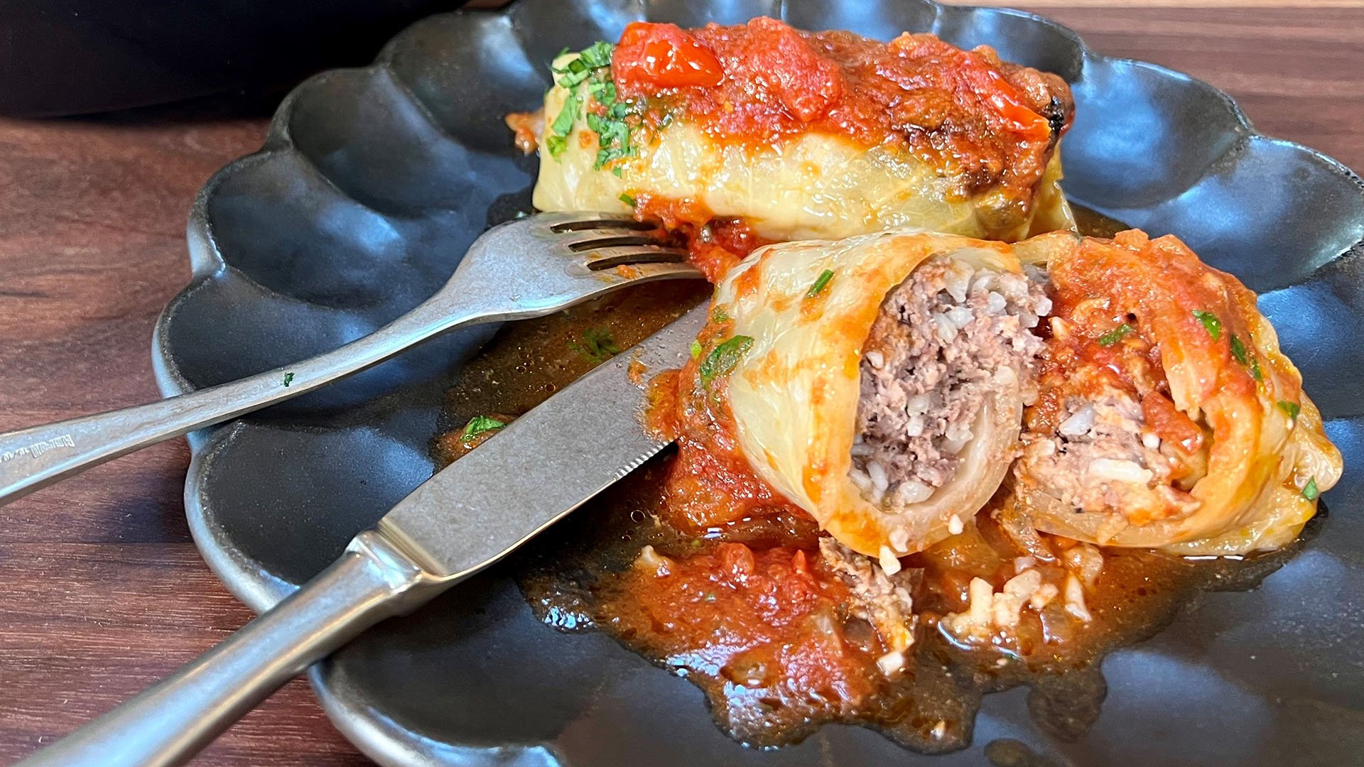 Cast-Iron Skillet Roast Stuffed Cabbage