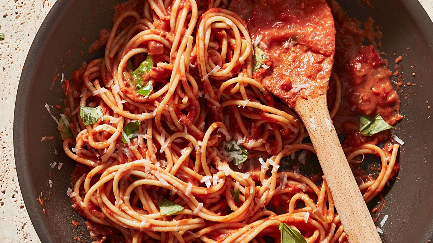 Creamy Spaghetti with Marinara & Mascarpone