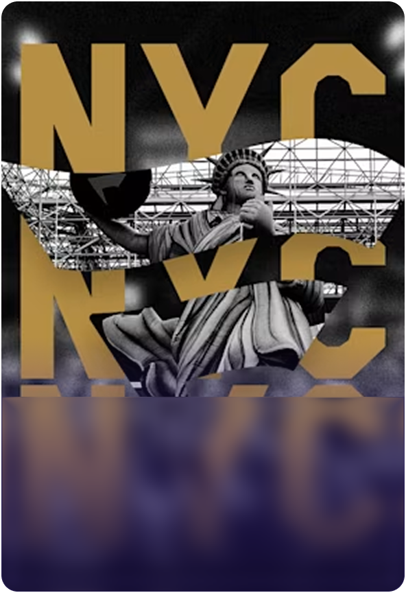 NYC-inspired Fanatics Sportsbook graphic featuring the Statue of Liberty, stadium visuals, and premium sports culture imagery connected to FanCash rewards.