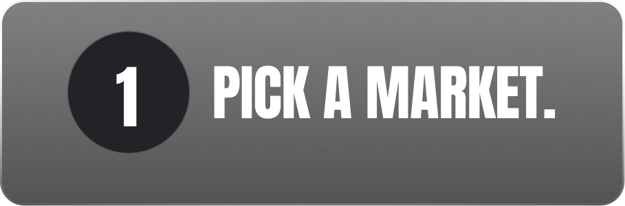 Step one Fanatics Sportsbook instructional graphic prompting users to pick a betting market.