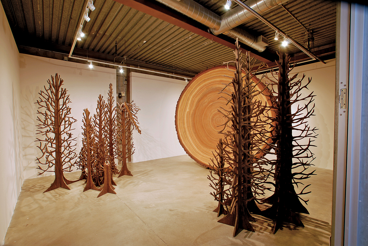 Необычные инсталляции из дерева