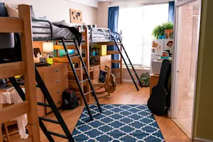 Studio Tower - Sample Lofted Triple Room (three person occupancy living space).
