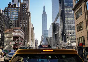 Neighborhood Cab and Empire State Building