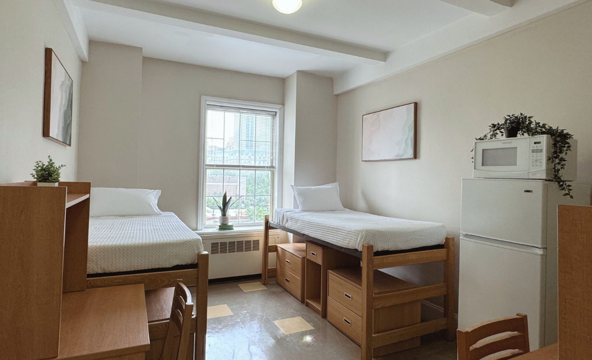 Weller Tower - Sample Double Room (two person occupancy living space)