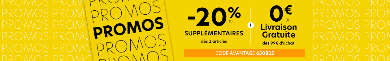 -20% supplémentaires sur votre commande dès 2 articles achetés 