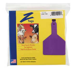 Z Tag Z1 Cow, Blank Purple Pack