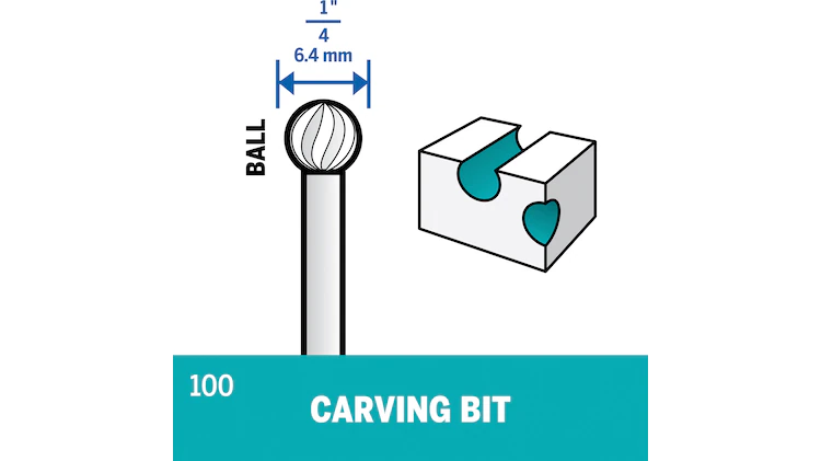 1:4- Carving Bit, Dremel Rotary Accessory diagram