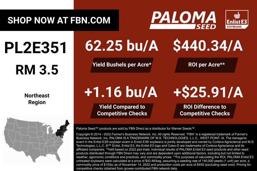 PL2E351 - Northeast - 2022 Yield Graphic