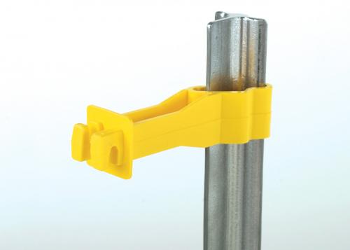 Back Side T-Post Insulator, Yellow, 25 Count