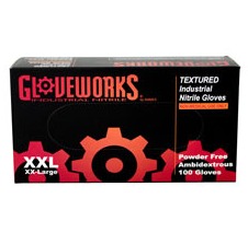 Gloveworks Nitrile Glove P/F, Black XXL