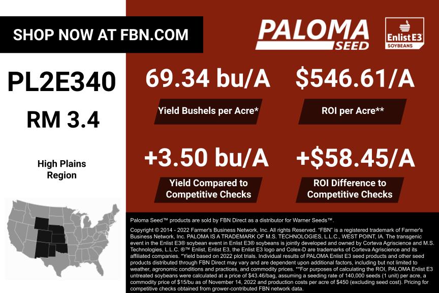 PL2E340 - High Plains - 2022 Yield Graphic