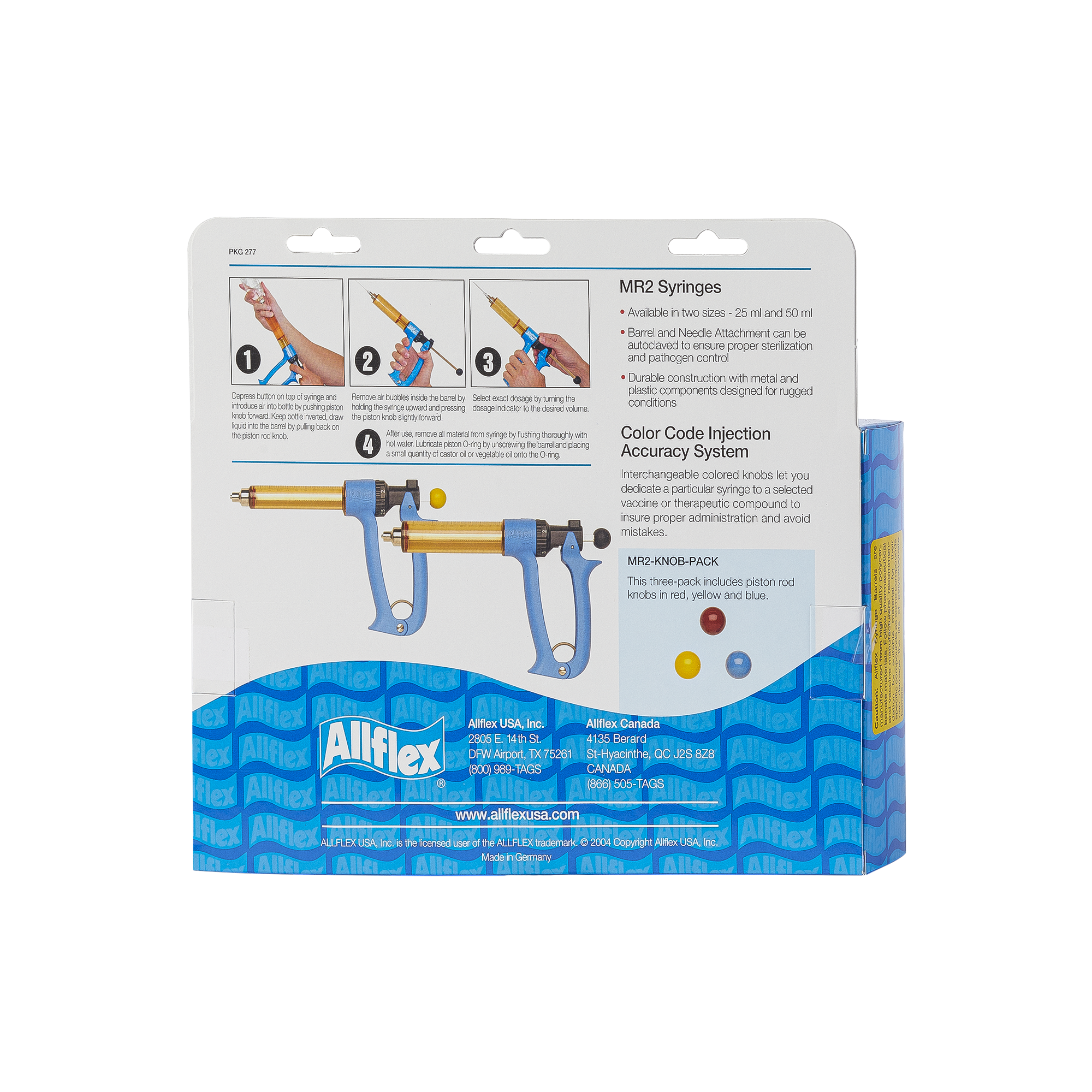 Allflex Repeater Syringe, 50 mL BOX:BACK