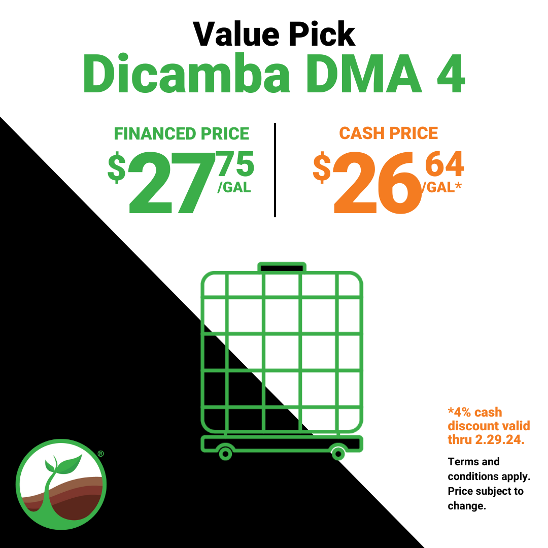 1.11.24 - Dicamba DMA 4 Value Pick FY24-Direct-Post-Cyber Strikethrough Product Card 4- Cash Discount Price