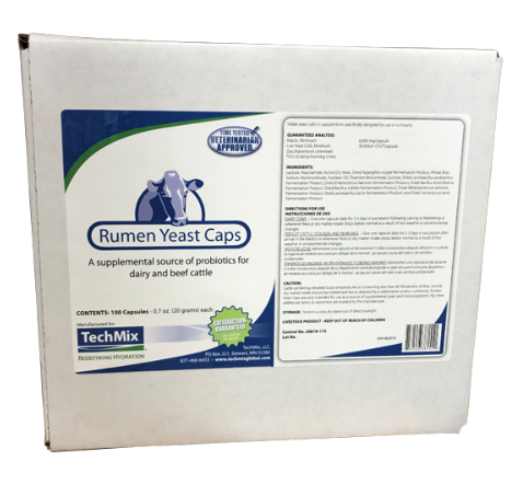 Rumen Yeast Caps for Dairy and Beef Cattle 100 count