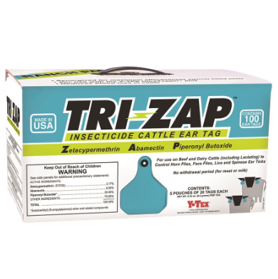 Tri-Zap Insecticide Ear Tag 100 count