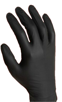 Night Angel Nitrile Exam Gloves, Powder-Free, Black Hand