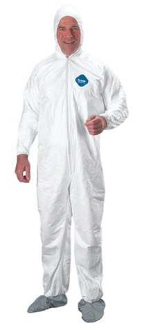 Tyvek Elastic Wrist Coveralls w/ Hood & Boot, White
