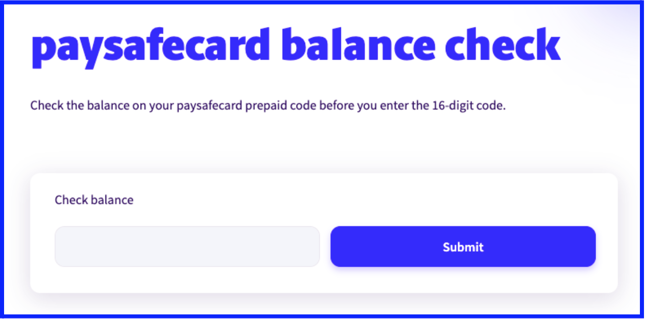 paysafecard balance check 