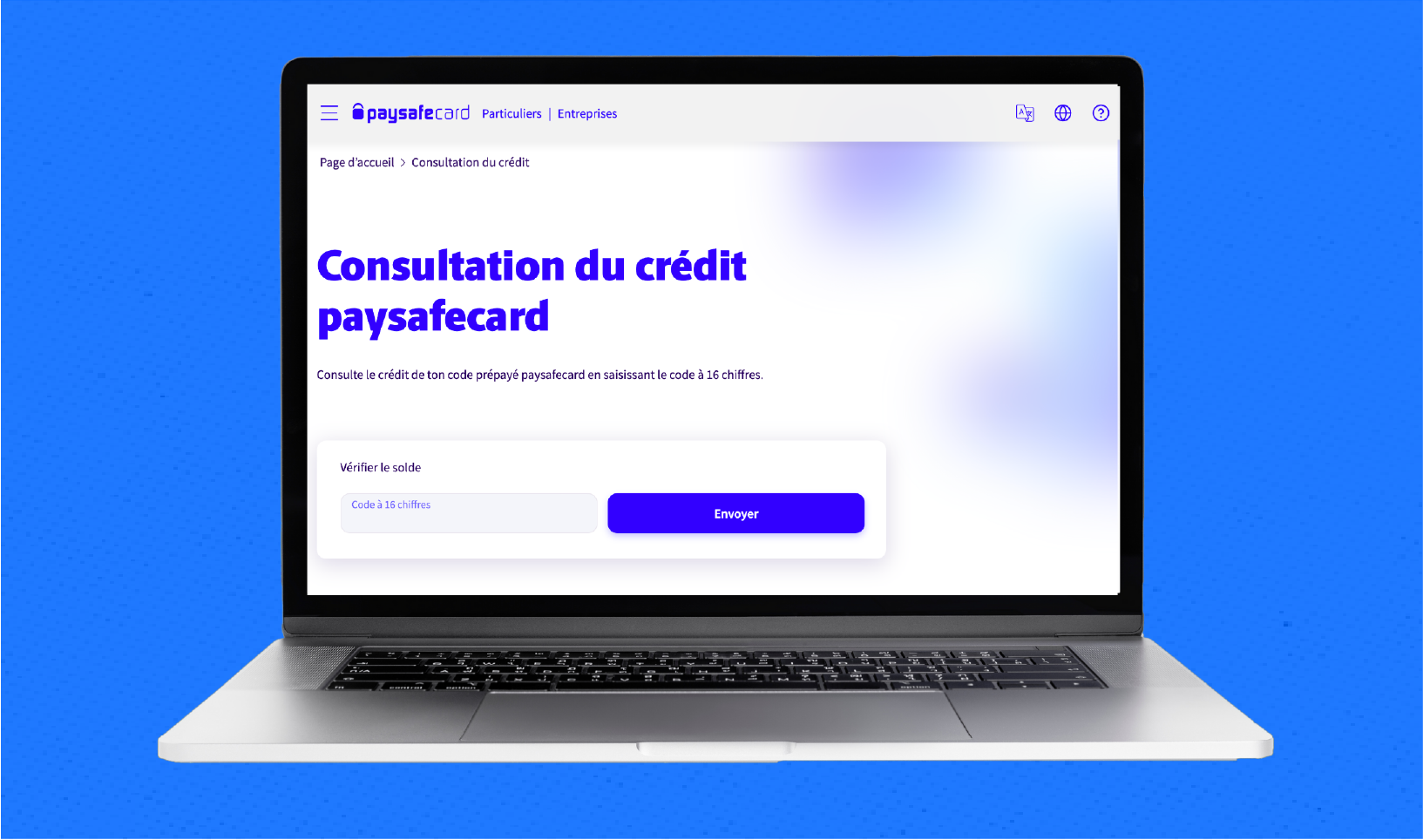 Consultation du crédit paysafecard