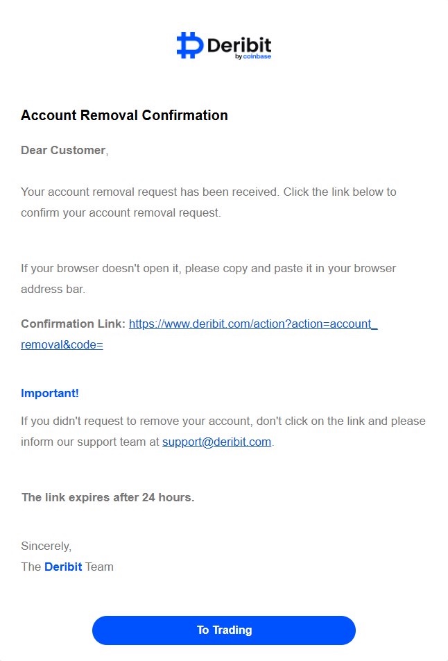 If your account passes the balance check, a confirmation link will be sent to your registered email address. Click on th