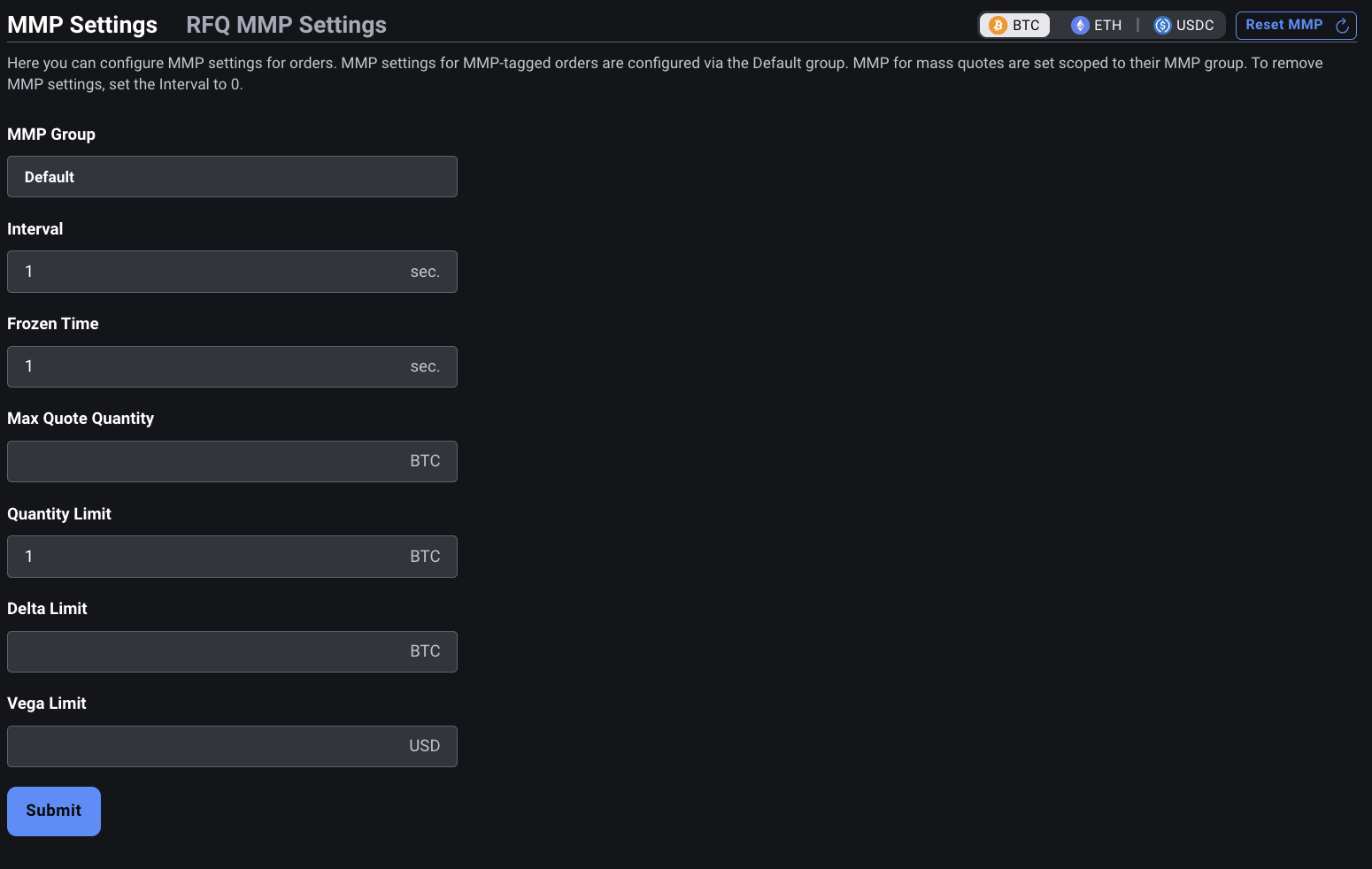MMP Settings can also be configured inside