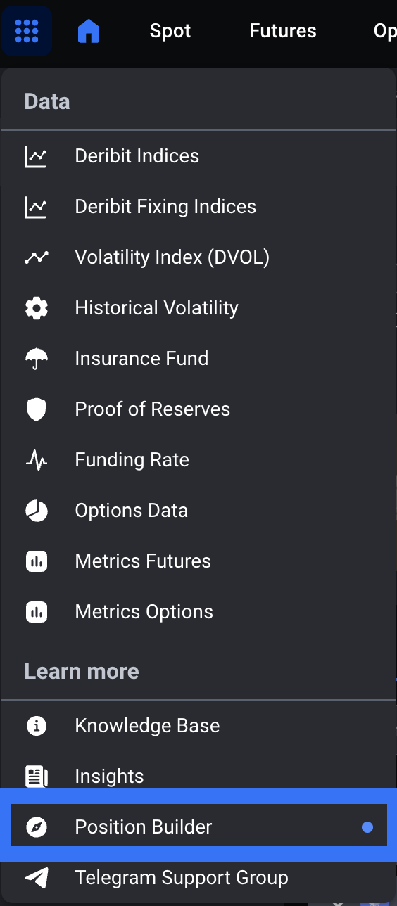 You can also login directly from the Deribit user interface