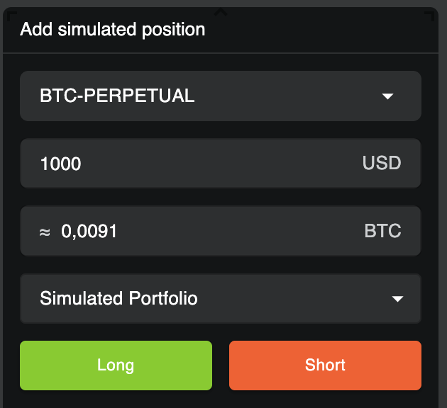 Add simulated positions: Users can select multiple instruments from options and futures across different expiries, and a