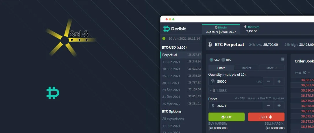 Sol-3 expands trading instrument range with new exchange connection Deribit for Crypto-Currency-Trading