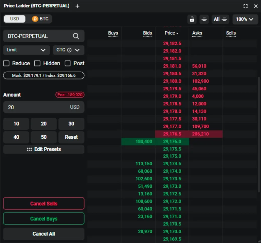 Deribit_Insights - Deribit Price Ladder - Image (3/8)