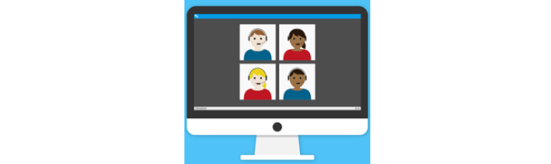 online support with 4 children on a sceen