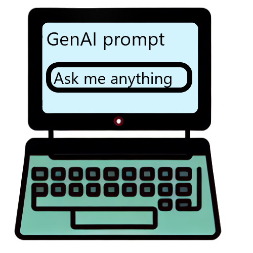 AI text prompt edit box on a laptop