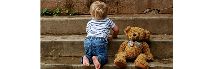 boy on the steps banner