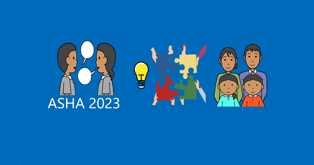 ASHA 2023 Convention lightbulb for innovation with a jigsaw for collaboration and a Cambodian family