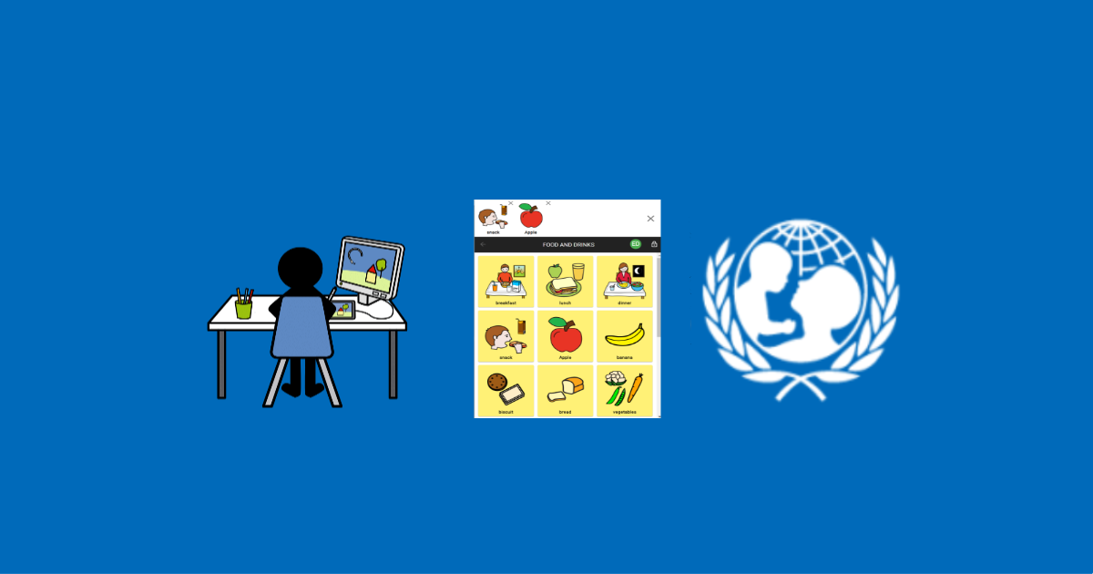 graphic designer with CBoard and AAC symbols plus UNICEF logo