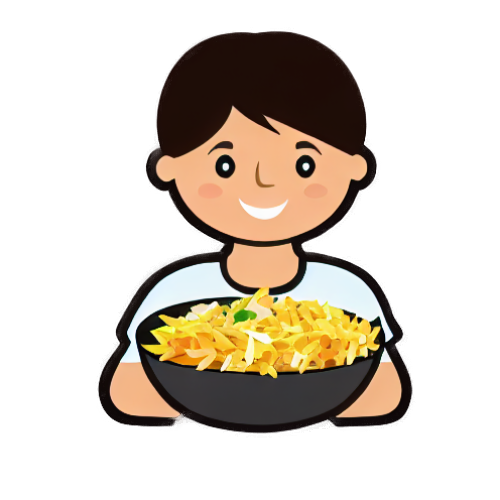 girl eating rice