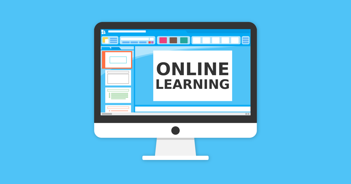 computer screen with online learning 