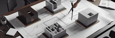 Architect drafting plans for diverse models.