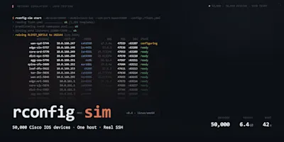 rconfig - sim open source benchmark simulator screenshot