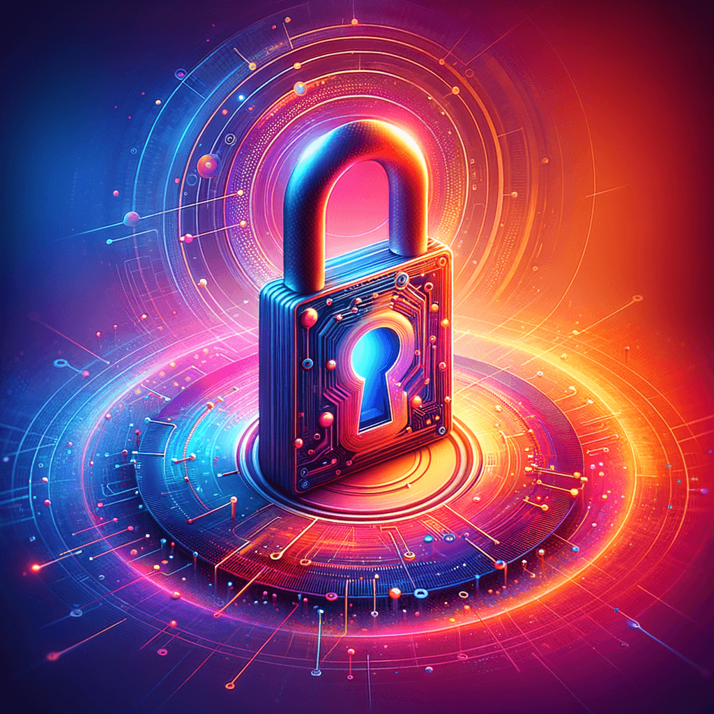 security cyber key lock illustration