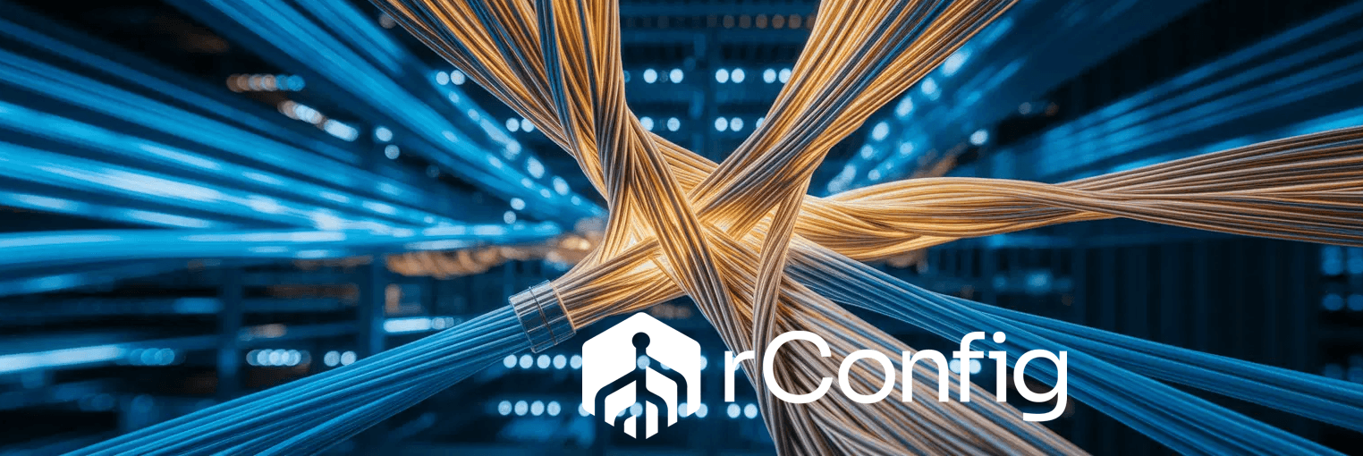 Visual of r-corefig branding, highlighting innovative network management solutions.