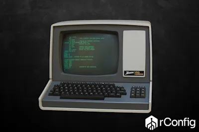 A computer with a keyboard and a bright green screen, showcasing a simple digital interface.