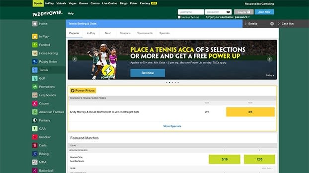 PaddyPower Tennis