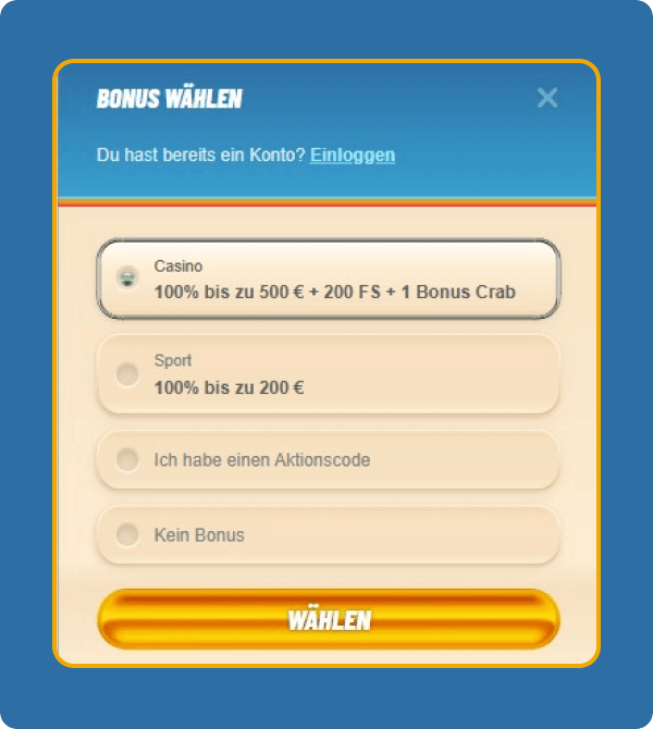 Interface du site Vegasino montrant une sélection de jeux de casino en ligne