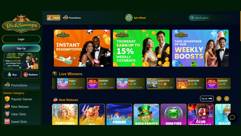 Rich Casino Game Lobby Interface