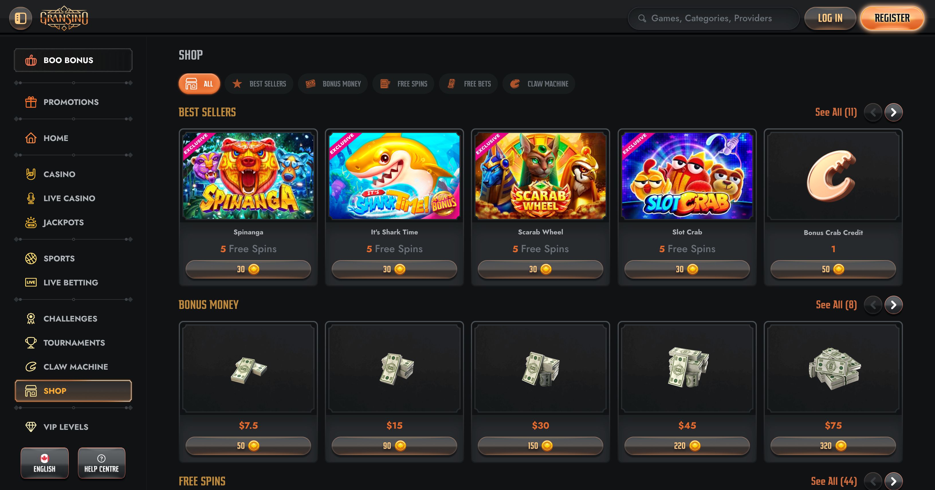 Gransino Casino Registration