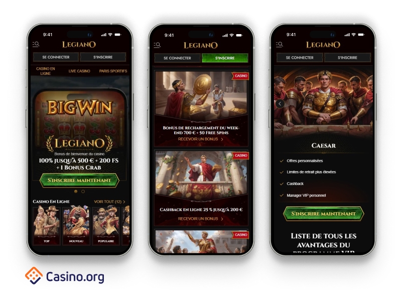 Interface de Bruno Casino montrant les bonus