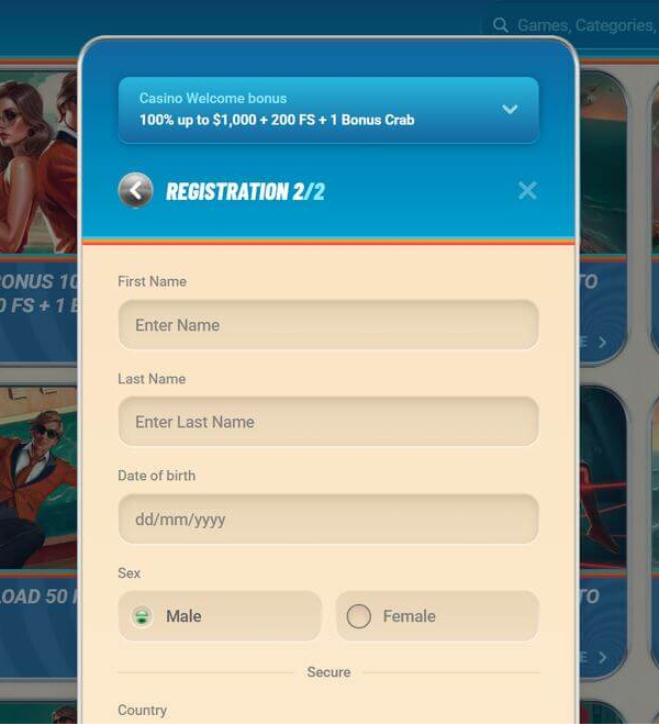 Inscription à Vegasino