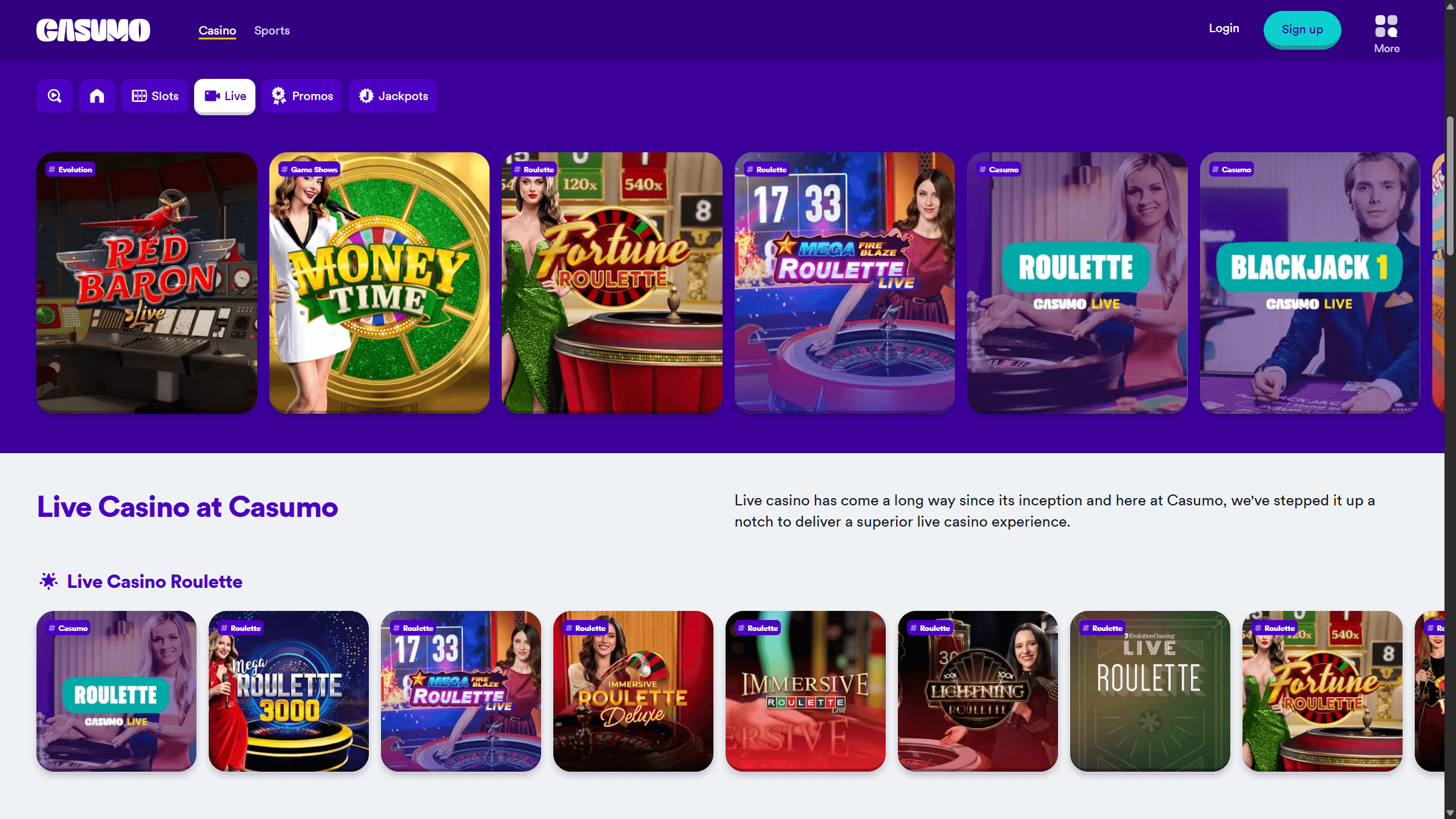 Casumo Live Casino